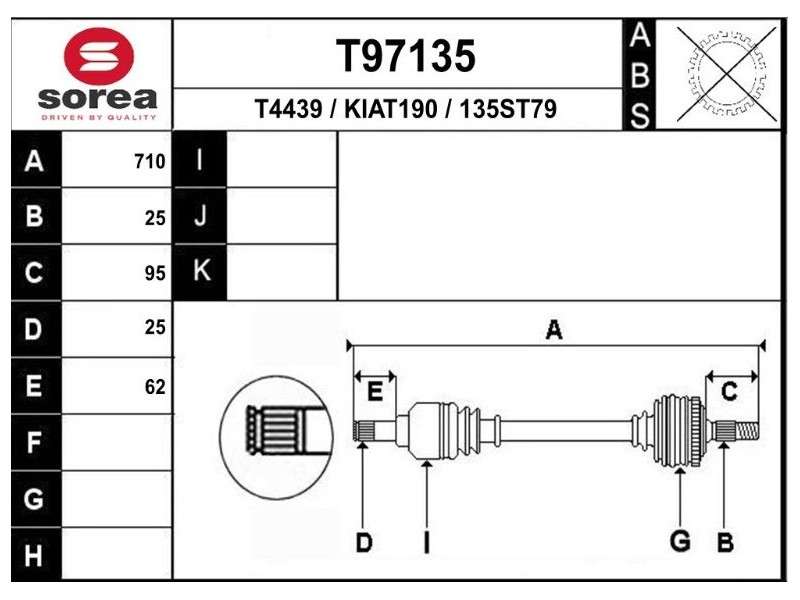 Recambio de transmision delantera izquierda para kia stonic (ybcuv) referencia OEM IAM 49500H8150 K1186 T97135