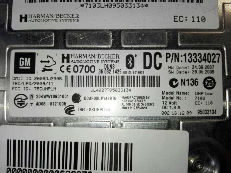 Recambio de modulo electronico para opel meriva b cosmo referencia OEM IAM 13334027  
