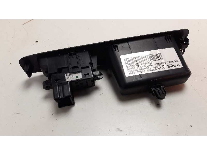 Recambio de mando elevalunas trasero derecho para nissan qashqai (j10) acenta referencia OEM IAM 25411BR00A  