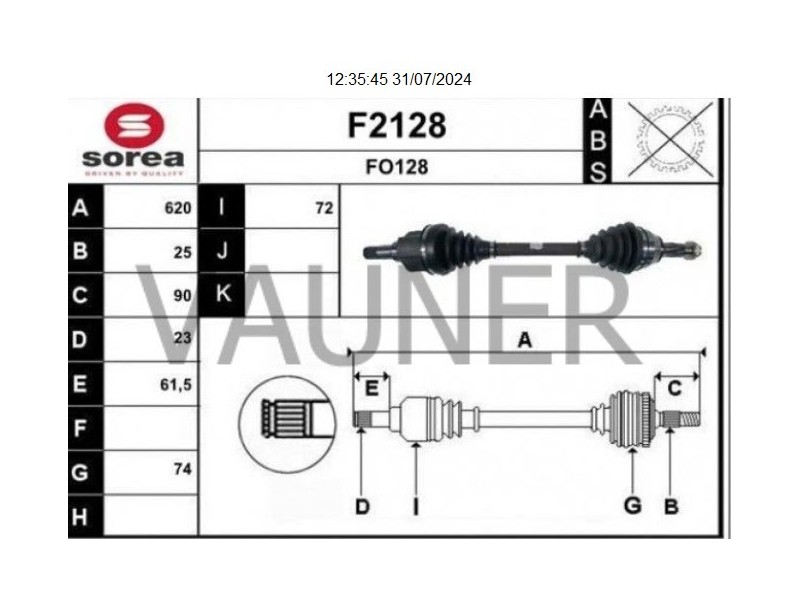 Recambio de transmision delantera izquierda para ford fiesta (cb1) ghia referencia OEM IAM 1840169 F2128 