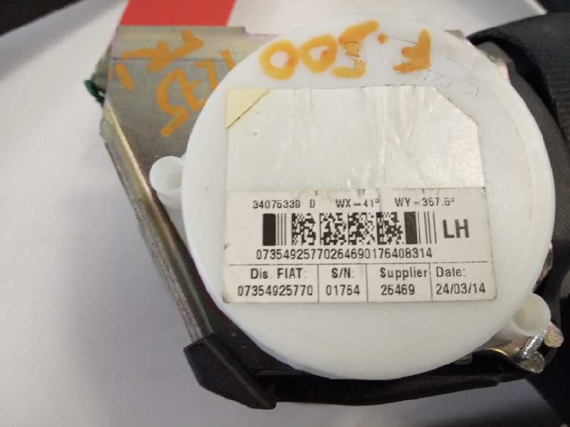 Recambio de cinturon seguridad trasero izquierdo para fiat nuova 500 (150) color therapy referencia OEM IAM 07354925770  