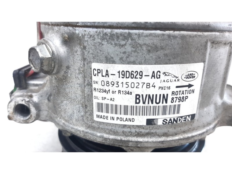 Recambio de compresor aire acondicionado para jaguar f-pace 300 sport awd referencia OEM IAM CPLA19D629AG 320122 CAF950018LR