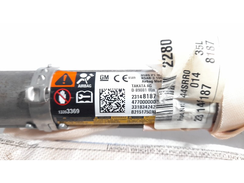 Recambio de airbag cortina delantero izquierdo para opel insignia berlina selective referencia OEM IAM 23148187  