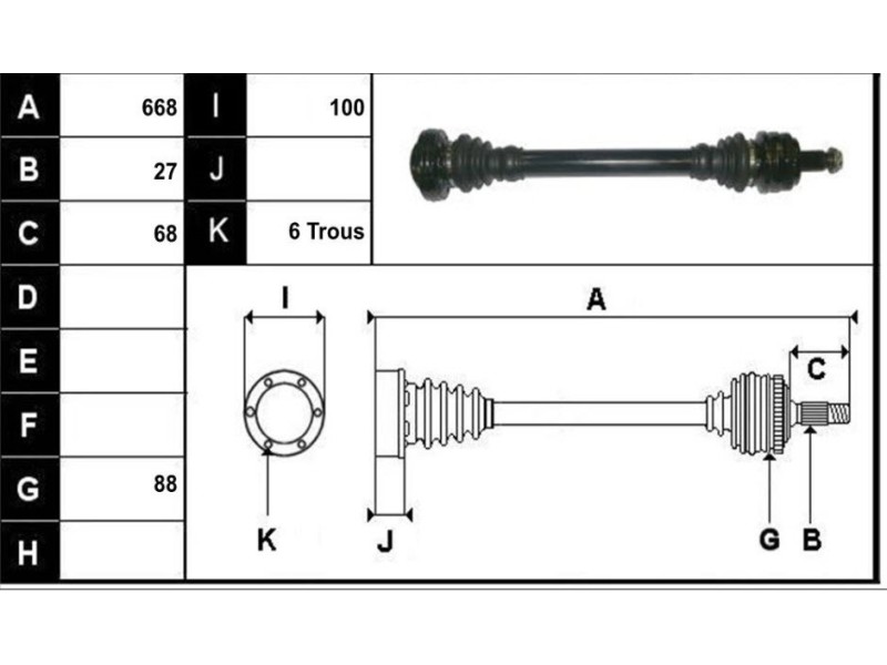 Recambio de transmision trasera derecha para bmw serie 1 berlina (e81/e87) 2.0 16v diesel cat referencia OEM IAM 33217547076 B11