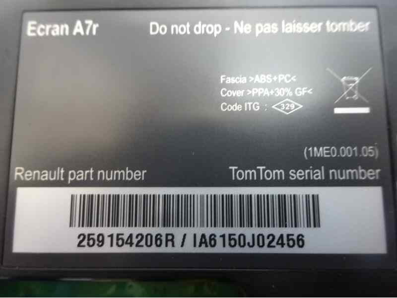 Recambio de pantalla multifuncion para renault scenic iii family edition referencia OEM IAM  259154206R IA6150J02456