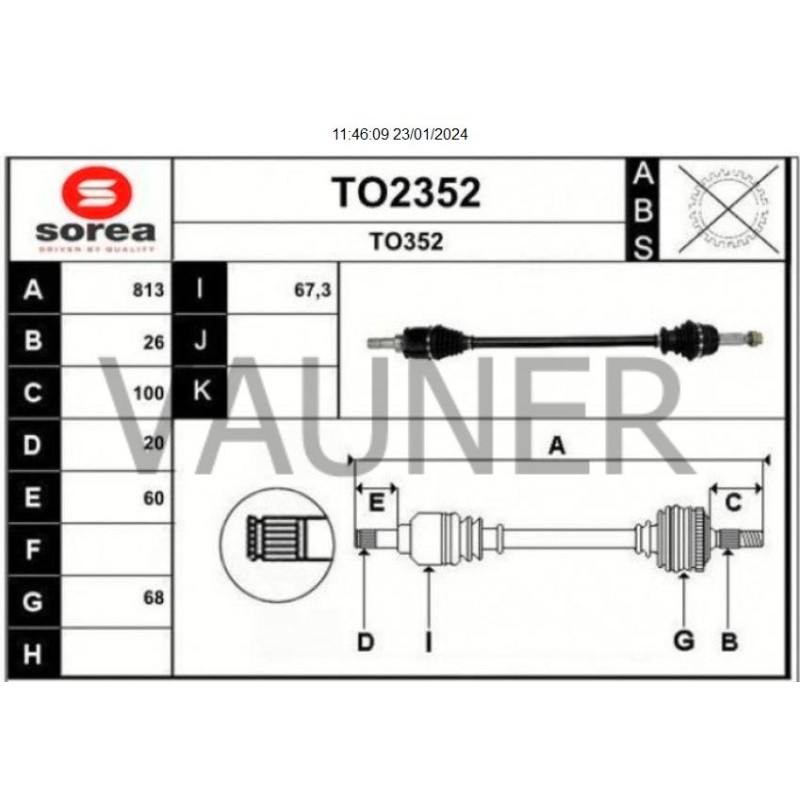 Recambio de transmision trasera izquierda para toyota rav 4 (a3) 2.0 16v cat referencia OEM IAM 4233042050 TO2352 