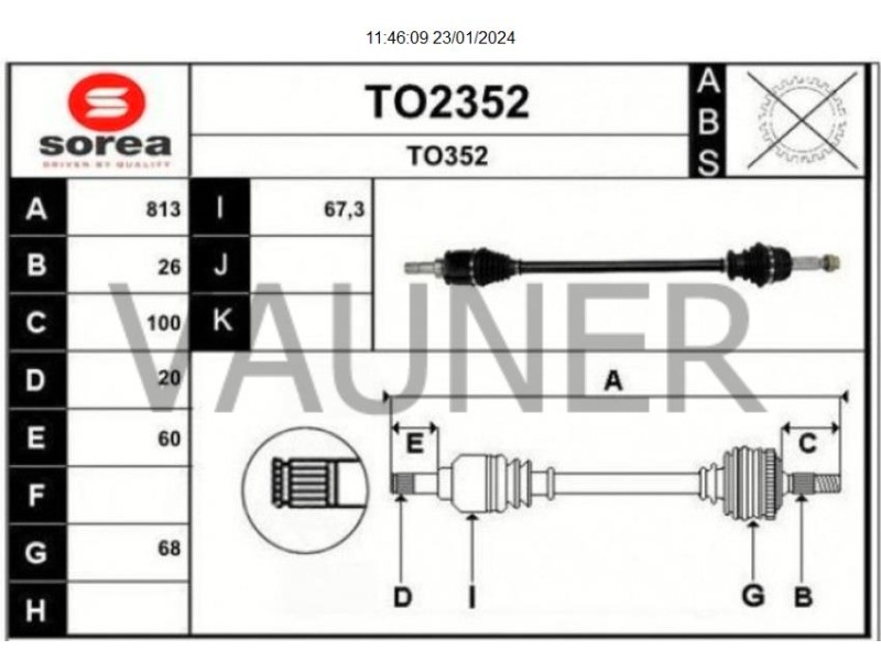 Recambio de transmision trasera izquierda para toyota rav 4 (a3) 2.0 16v cat referencia OEM IAM 4233042050 TO2352 