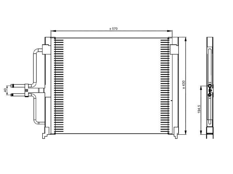 Recambio de condensador / radiador aire acondicionado para renault laguna (b56) 2.0 rt referencia OEM IAM 7701038395 35162 