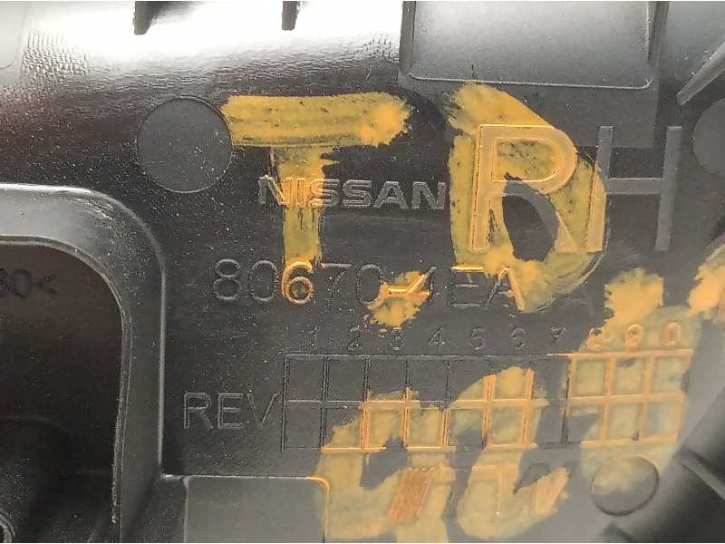Recambio de maneta interior trasera derecha para nissan qashqai (j11) acenta referencia OEM IAM 806704EA  