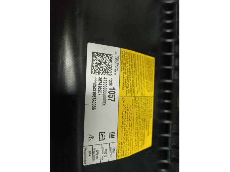 Recambio de airbag delantero derecho para opel astra j lim. selective referencia OEM IAM 13381057 13381057 