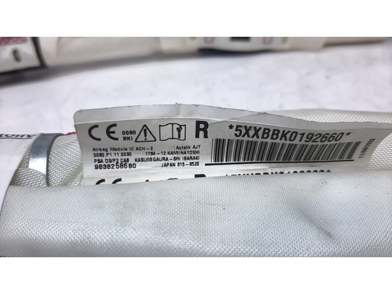 Recambio de airbag cortina delantero derecho para peugeot 2008 (p1) active referencia OEM IAM 9838258680  