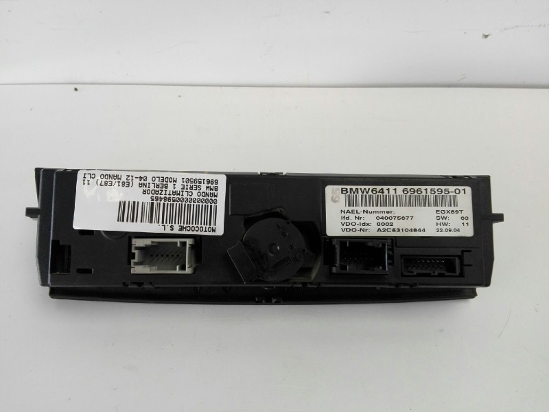 Recambio de mando climatizador para bmw serie 1 berlina (e81/e87) 118d referencia OEM IAM 696159501  