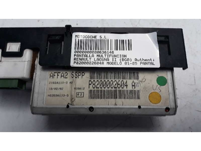 Recambio de pantalla multifuncion para renault laguna ii (bg0) authentique referencia OEM IAM P8200002604A  