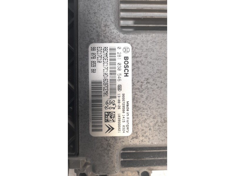 Recambio de centralita motor uce para citroen ds3 cabrio 1.6 e-hdi fap referencia OEM IAM 9807885980 0281030546 