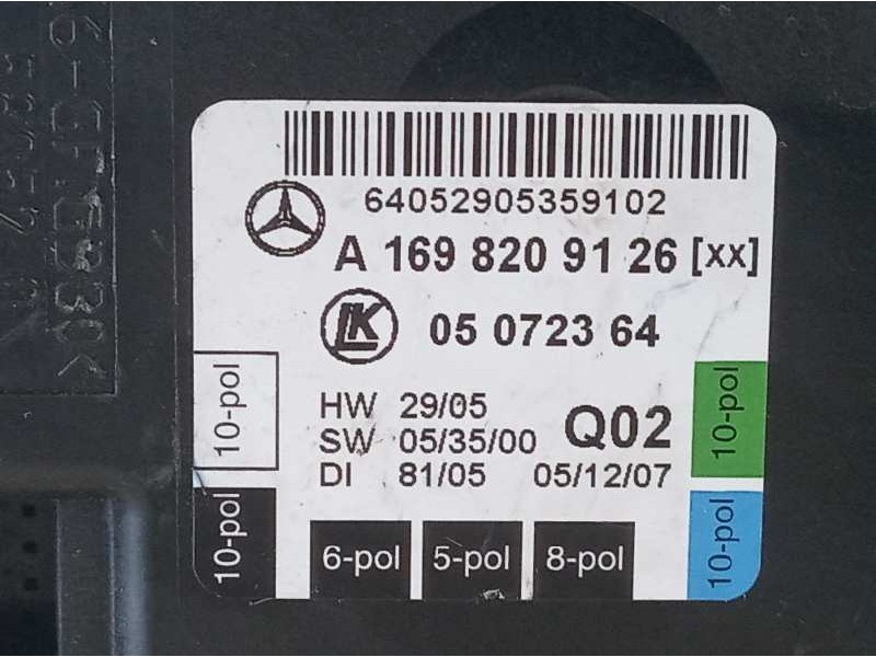 Recambio de centralita cierre para mercedes-benz clase a (w169) 2.0 cdi cat referencia OEM IAM A1698209126 0572364 