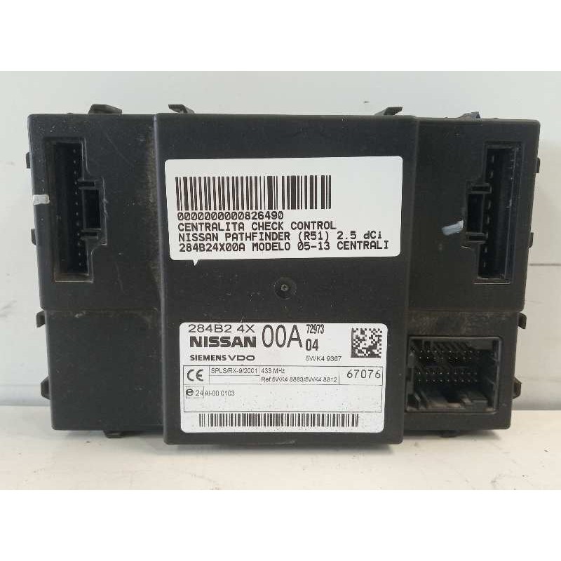 Recambio de centralita check control para nissan pathfinder (r51) 2.5 dci platinum referencia OEM IAM 284B24X00A 5WK49367 
