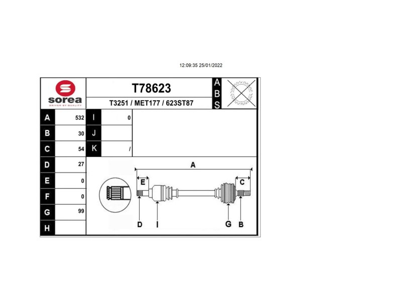 Recambio de transmision delantera izquierda para mercedes-benz clase cla (w117) shooting brake cla 200 d (117.908) referencia OE
