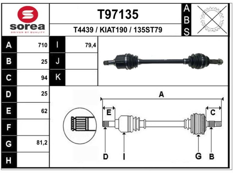 Recambio de transmision delantera izquierda para kia stonic (ybcuv) concept referencia OEM IAM 49500H8150 K1188 T97135