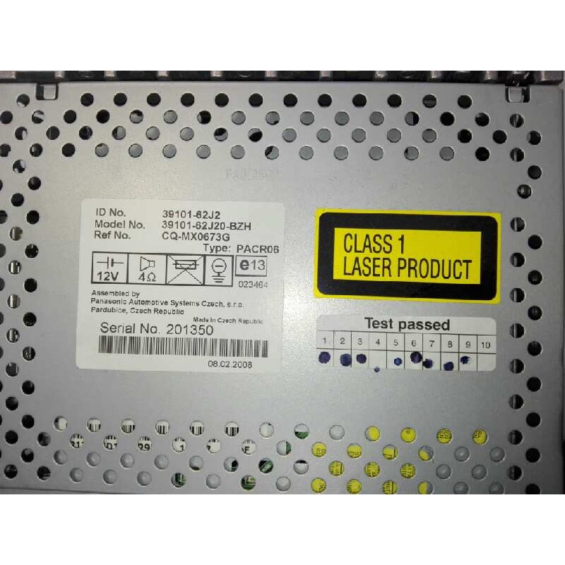 Recambio de sistema audio / radio cd para suzuki swift azg (nz) 1.3 ddis diesel cat referencia OEM IAM 3910162J2  