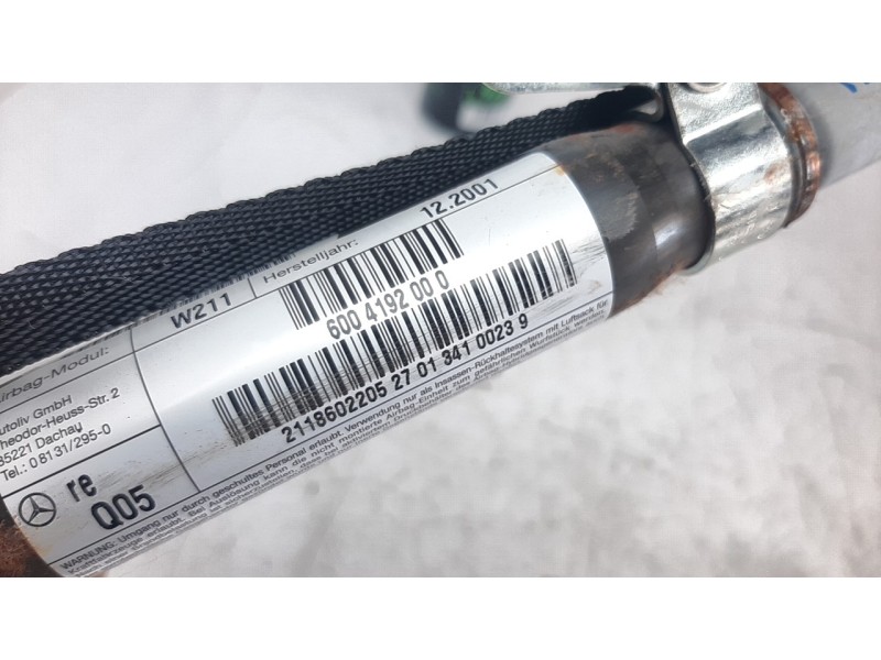 Recambio de airbag cortina delantero derecho para mercedes-benz clase e (w211) berlina 2.6 cat referencia OEM IAM 2118602205  