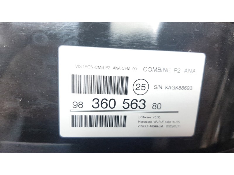 Recambio de cuadro instrumentos para peugeot 2008 (p1) 1.2 puretech referencia OEM IAM 9836056380  