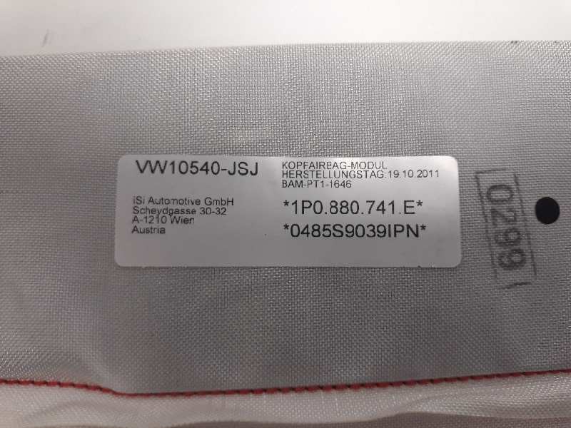 Recambio de airbag cortina delantero izquierdo para seat leon (1p1) reference referencia OEM IAM 1P0880741E  