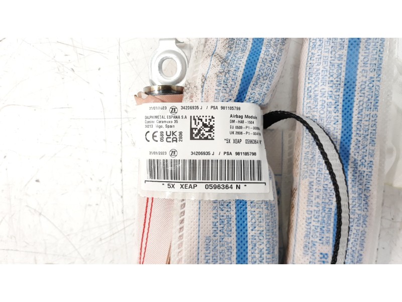 Recambio de airbag cortina delantero derecho para citroen c3 1.5 blue-hdi fap referencia OEM IAM 981185798  