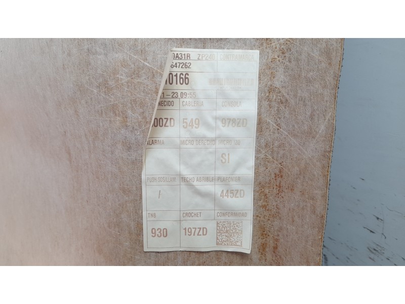 Recambio de techo interior para peugeot 2008 (p1) 1.2 puretech referencia OEM IAM 98321113ZD  