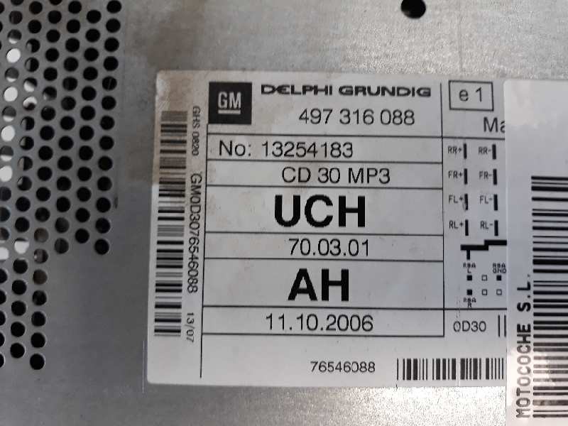 Recambio de sistema audio / radio cd para opel corsa d 1.3 16v cdti cat (z 13 dth / l4i) referencia OEM IAM 497316088  