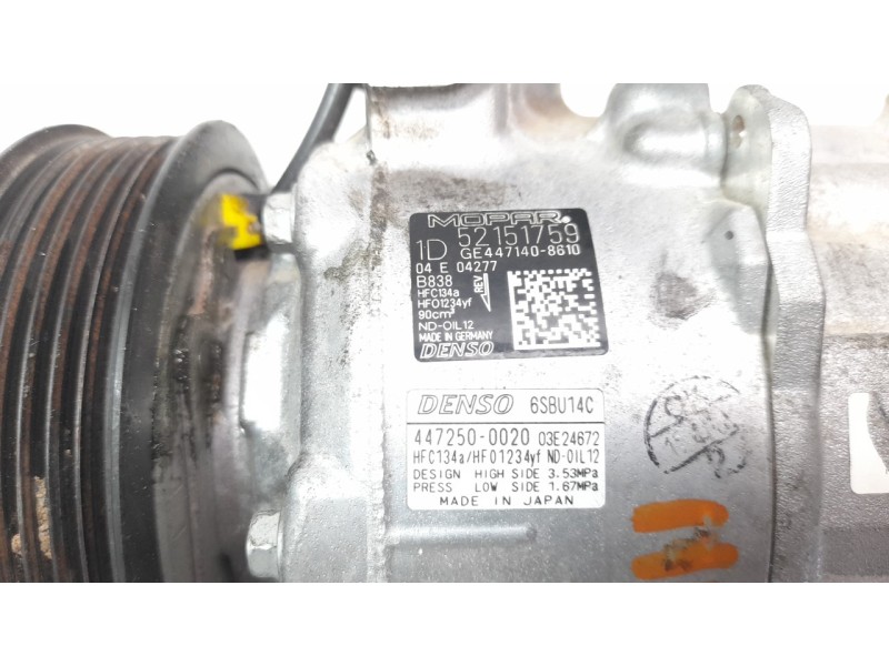 Recambio de compresor aire acondicionado para jeep compass ii 1.6 m-jet cat referencia OEM IAM 4472500020  CAF870047