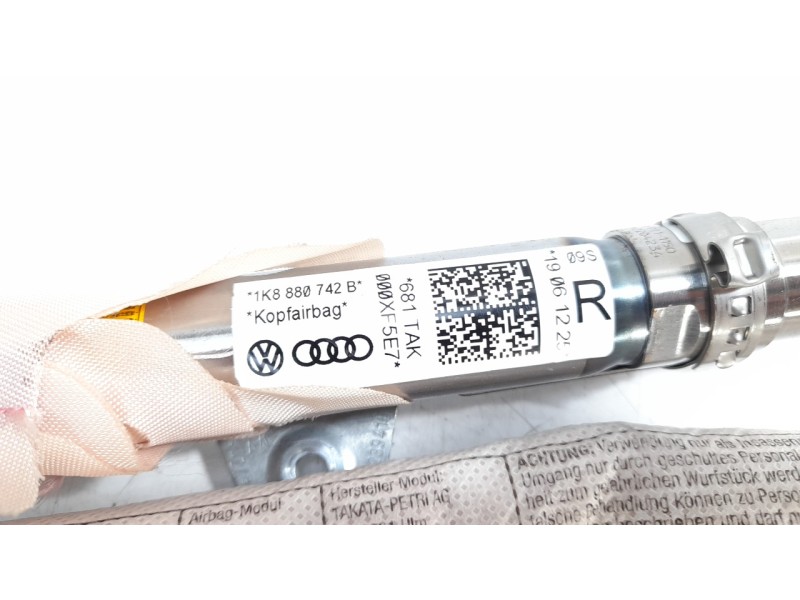Recambio de airbag cortina delantero derecho para volkswagen scirocco (137) 2.0 tdi referencia OEM IAM 1K8880742B  