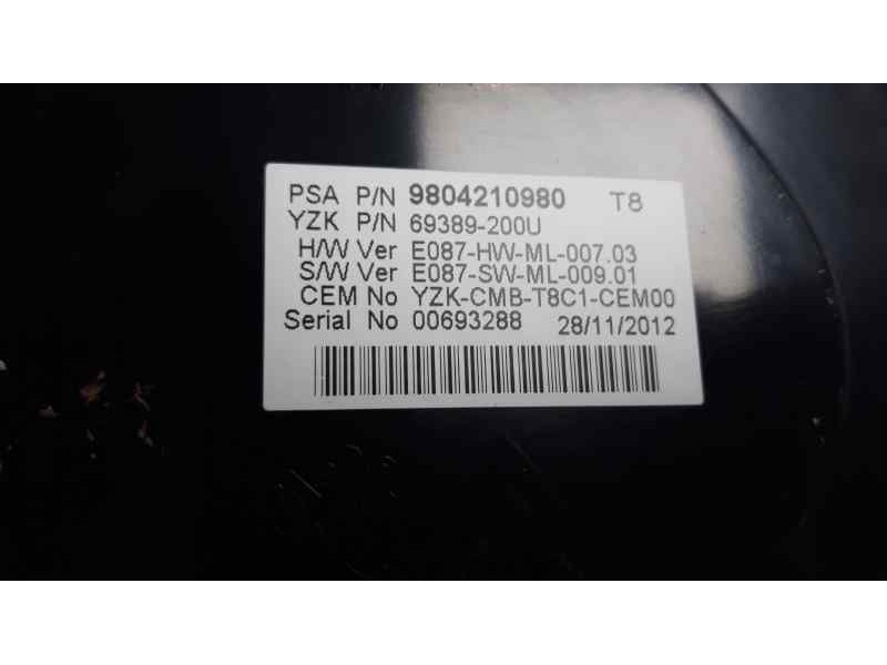 Recambio de cuadro instrumentos para peugeot 5008 access referencia OEM IAM 9804210980  