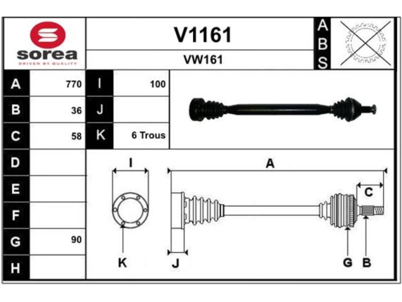 Recambio de transmision delantera derecha para audi a1 (8x) referencia OEM IAM 6R0407762B 213V1161 