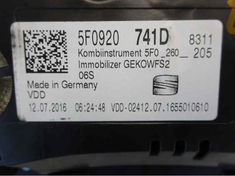 Recambio de cuadro instrumentos para seat leon (5f1) fr referencia OEM IAM 5F0920741D  