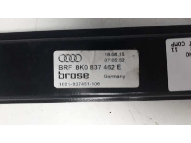 Recambio de elevalunas delantero derecho para audi a4 ber. (b8) basis referencia OEM IAM 8K0837462E 106022815 