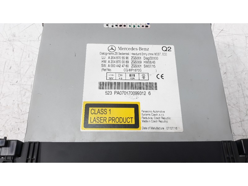 Recambio de sistema audio / radio cd para mercedes-benz clase c (w204) berlina 2.2 cdi cat referencia OEM IAM 628000620  