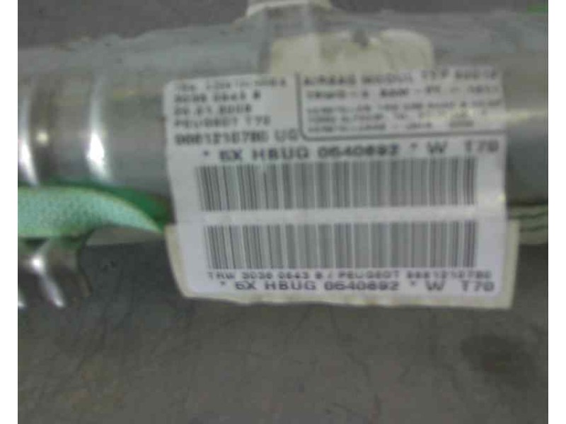 Recambio de airbag cortina delantero derecho para peugeot 308 referencia OEM IAM 9661210780UG 30380643B 7063