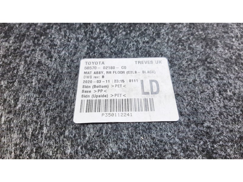 Recambio de bandeja trasera para toyota corolla (e21) hybrid active referencia OEM IAM 5857002180  