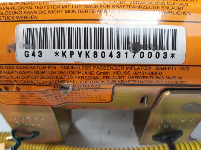 Recambio de airbag delantero derecho para nissan pick-up (d22) cabina doble challenge 4x4 referencia OEM IAM KPVK8043170003  