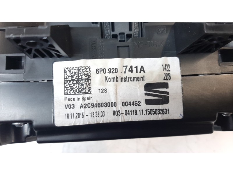 Recambio de cuadro instrumentos para seat ibiza (6p1) 1.4 tdi referencia OEM IAM 6P0920741A A2C94603000 