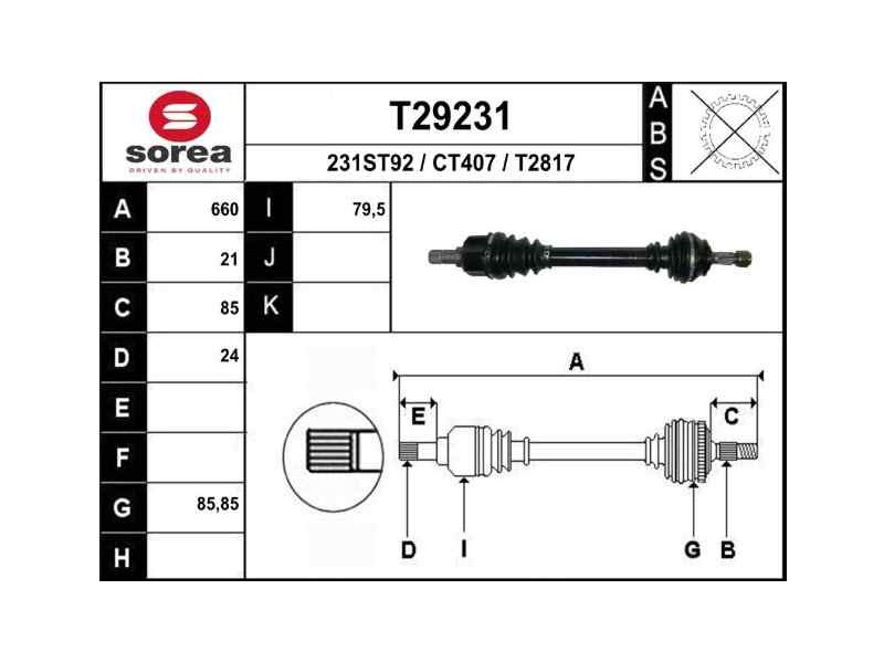 Recambio de transmision delantera izquierda para citroen c-elysée seduction referencia OEM IAM 1608419280 C1646 