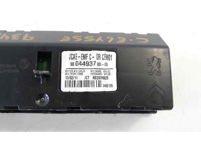 Recambio de pantalla multifuncion para citroen c-elysée seduction referencia OEM IAM 9804493780  