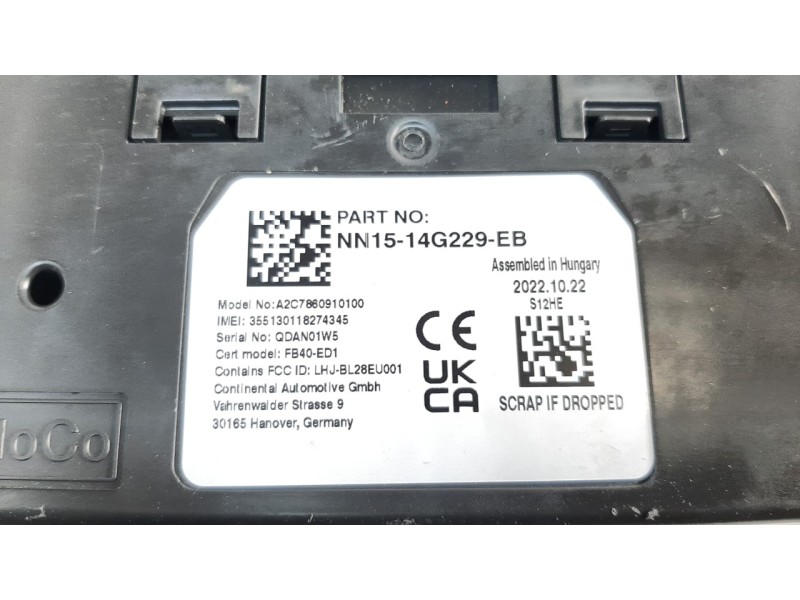 Recambio de modulo bluetooth para ford ecosport (cr6) 1.0 ecoboost cat referencia OEM IAM NN1514G229EB  
