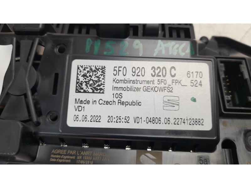 Recambio de cuadro instrumentos para seat ateca (kh7) 1.0 tsi referencia OEM IAM 5F0920320C A3C0792460101 