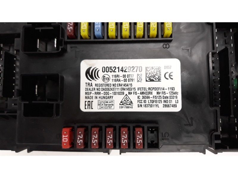 Recambio de caja reles / fusibles para fiat 500 x (334) 1.6 jtdm 16v referencia OEM IAM 521429270  