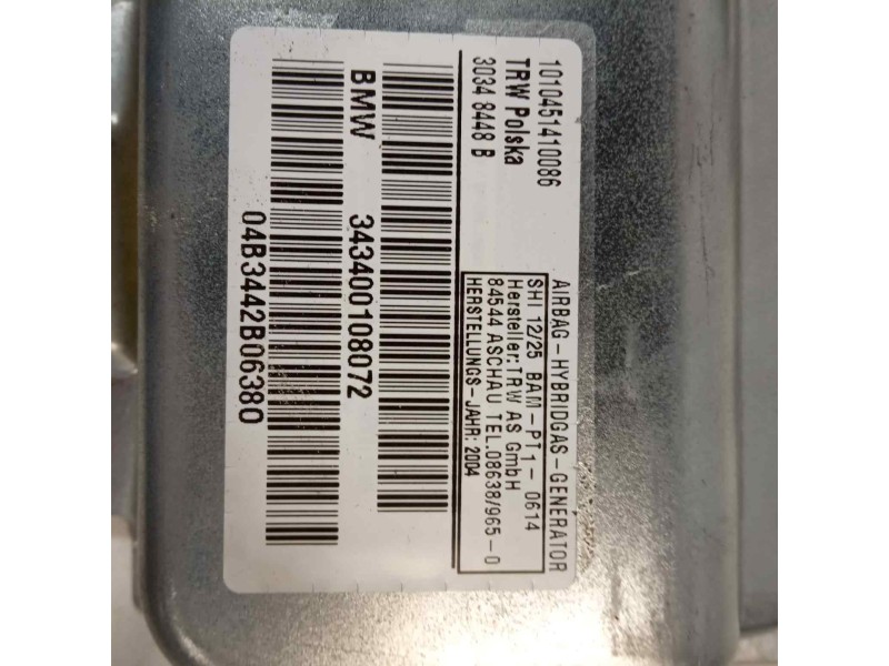 Recambio de airbag lateral derecho para bmw x3 (e83) 3.0d referencia OEM IAM 72123427990  