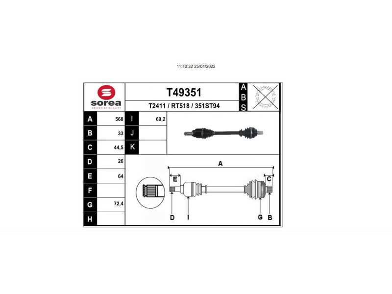 Recambio de transmision trasera izquierda para renault twingo iii 0.9 energy referencia OEM IAM 396003780R T49351 R1576