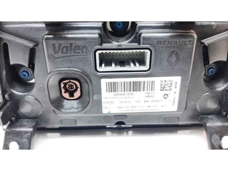 Recambio de pantalla multifuncion para renault clio v zen referencia OEM IAM 280346137R  