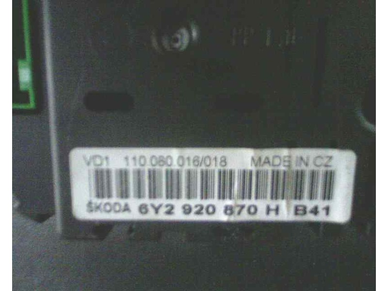Recambio de cuadro instrumentos para skoda fabia familiar (6y5) elegance referencia OEM IAM 6Y2920870H 110080016 