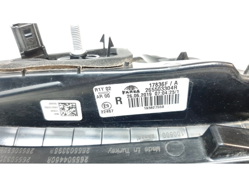 Recambio de piloto trasero derecho interior para renault clio v zen referencia OEM IAM 265503304R  